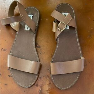 Steve Madden Brown Leather Sandals Minimalist Design